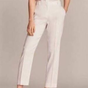 Massimo Dutti White Linen Tailored Pencil Pant